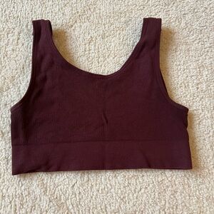 Old Navy Active Maroon Ribbed Bra Top